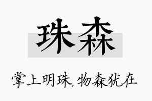 珠森名字的寓意及含义