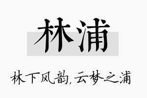 林浦名字的寓意及含义