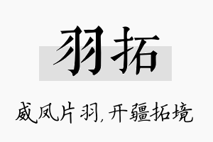 羽拓名字的寓意及含义