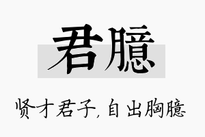 君臆名字的寓意及含义