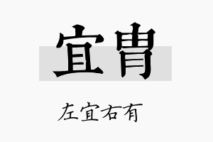 宜胄名字的寓意及含义