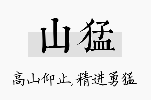 山猛名字的寓意及含义