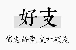 好支名字的寓意及含义