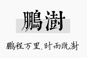 鹏澍名字的寓意及含义