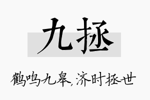 九拯名字的寓意及含义