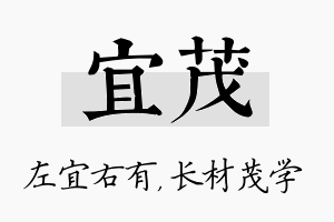 宜茂名字的寓意及含义