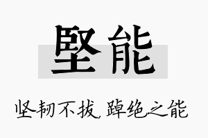 坚能名字的寓意及含义