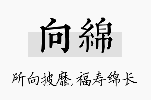 向绵名字的寓意及含义