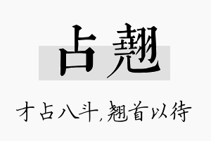 占翘名字的寓意及含义