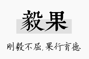 毅果名字的寓意及含义