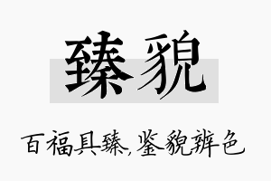 臻貌名字的寓意及含义