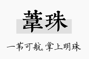 苇珠名字的寓意及含义