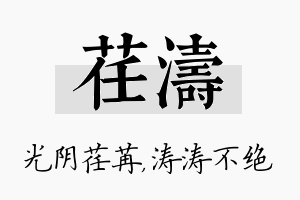 荏涛名字的寓意及含义