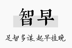 智早名字的寓意及含义