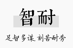 智耐名字的寓意及含义