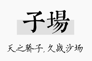 子场名字的寓意及含义