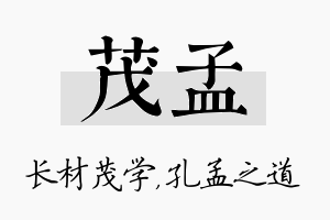 茂孟名字的寓意及含义