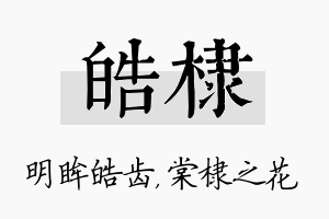 皓棣名字的寓意及含义