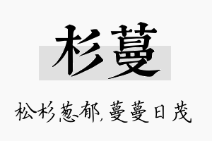 杉蔓名字的寓意及含义