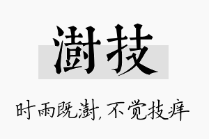 澍技名字的寓意及含义