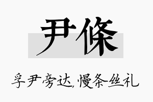 尹条名字的寓意及含义