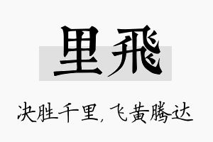 里飞名字的寓意及含义