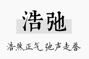 浩弛名字的寓意及含义