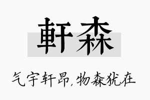 轩森名字的寓意及含义