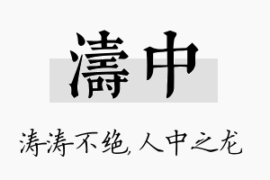 涛中名字的寓意及含义