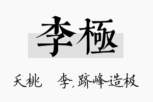 李极名字的寓意及含义