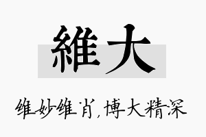 维大名字的寓意及含义