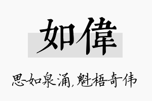 如伟名字的寓意及含义