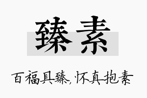 臻素名字的寓意及含义