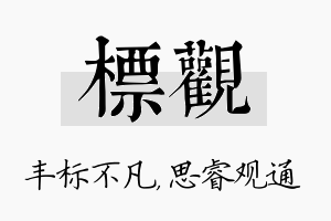 标观名字的寓意及含义