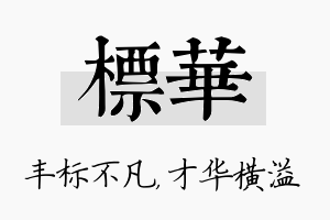 标华名字的寓意及含义