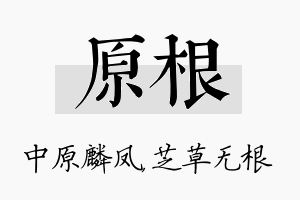 原根名字的寓意及含义