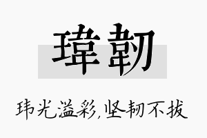 玮韧名字的寓意及含义