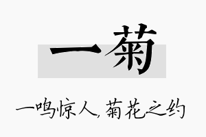 一菊名字的寓意及含义