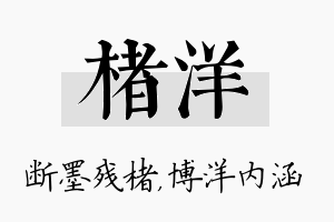 楮洋名字的寓意及含义