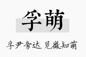 孚萌名字的寓意及含义