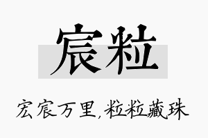 宸粒名字的寓意及含义