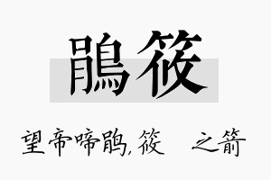 鹃筱名字的寓意及含义