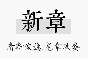 新章名字的寓意及含义