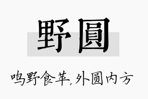 野圆名字的寓意及含义