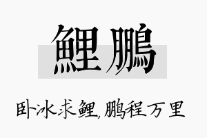 鲤鹏名字的寓意及含义