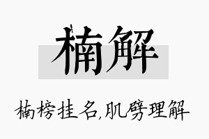 楠解名字的寓意及含义