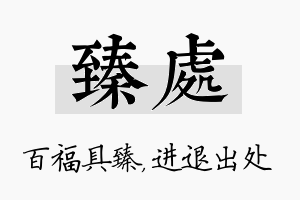 臻处名字的寓意及含义