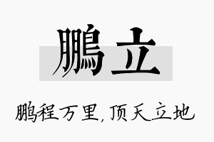 鹏立名字的寓意及含义