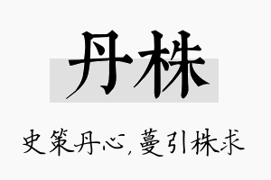 丹株名字的寓意及含义