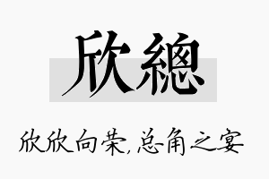 欣总名字的寓意及含义